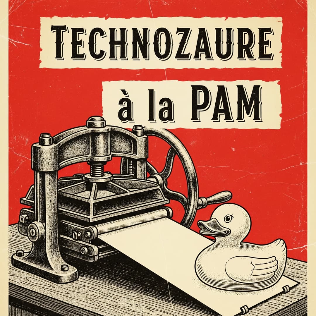 Image d'une imprimerie avec comme titre technozaure à la PAM
